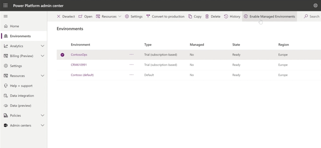 Managed Environments vs Environments that are&nbsp;Managed